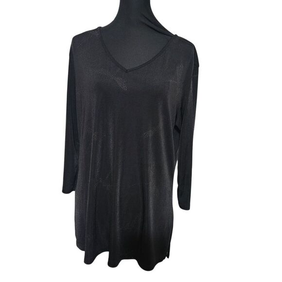 The Quacker Factory Tops - Quacker Factory Slinky Top Small Medium Black Dragonfly Dragonflies Shirt